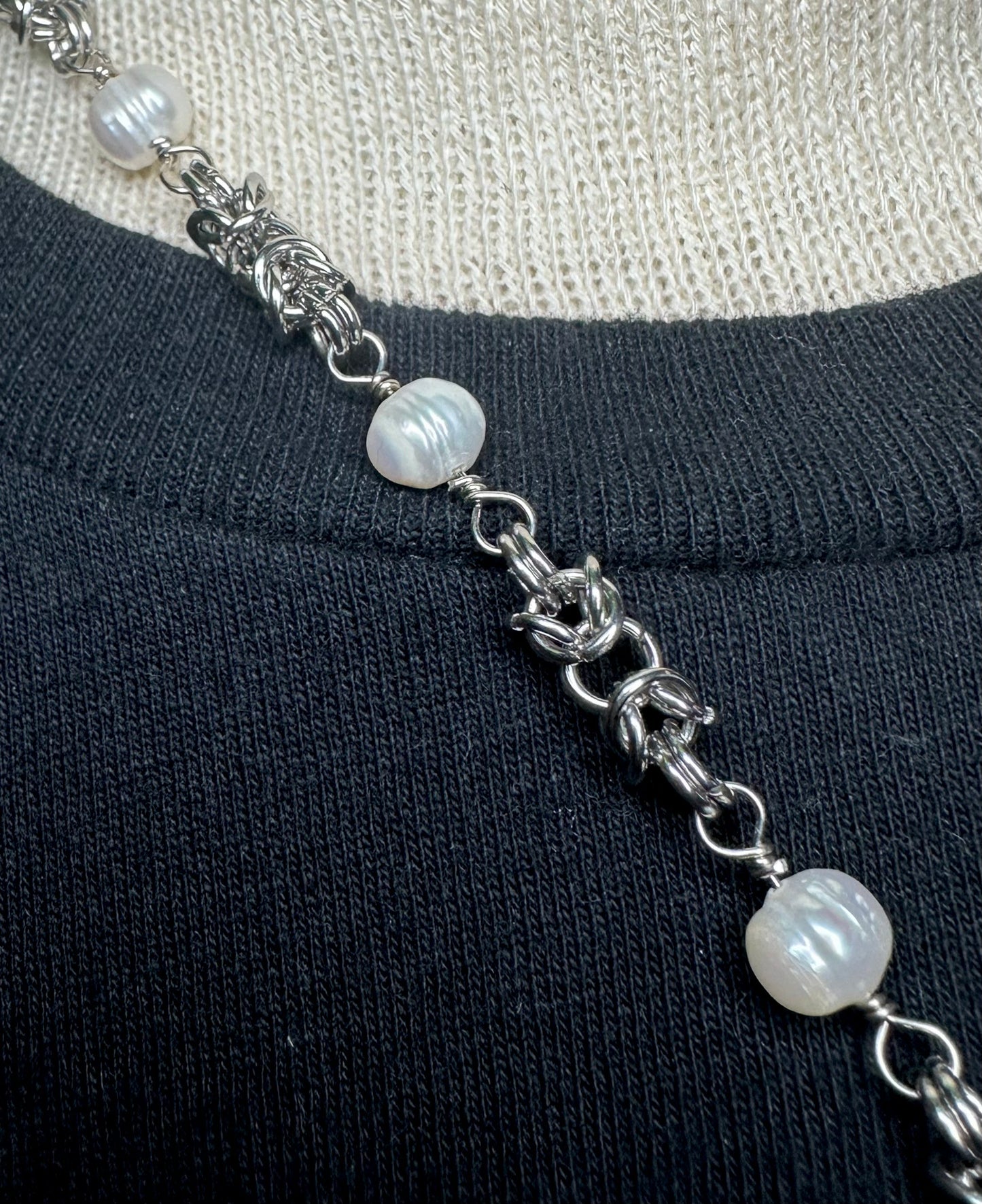 Pearl Eagle Chain w/ Mjolnir Pendant