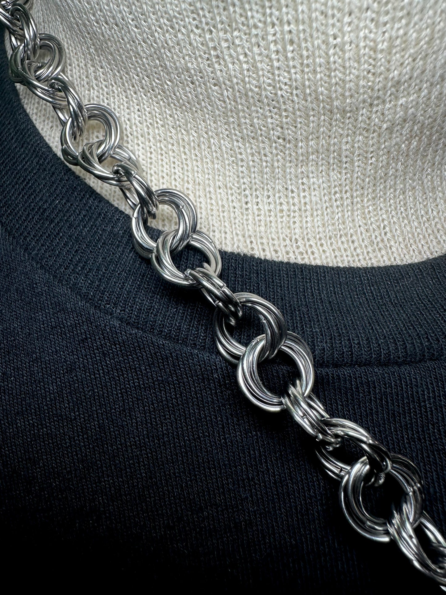 Custom Weave Skull Chain w/ Axe & Celtic Knot Pendant