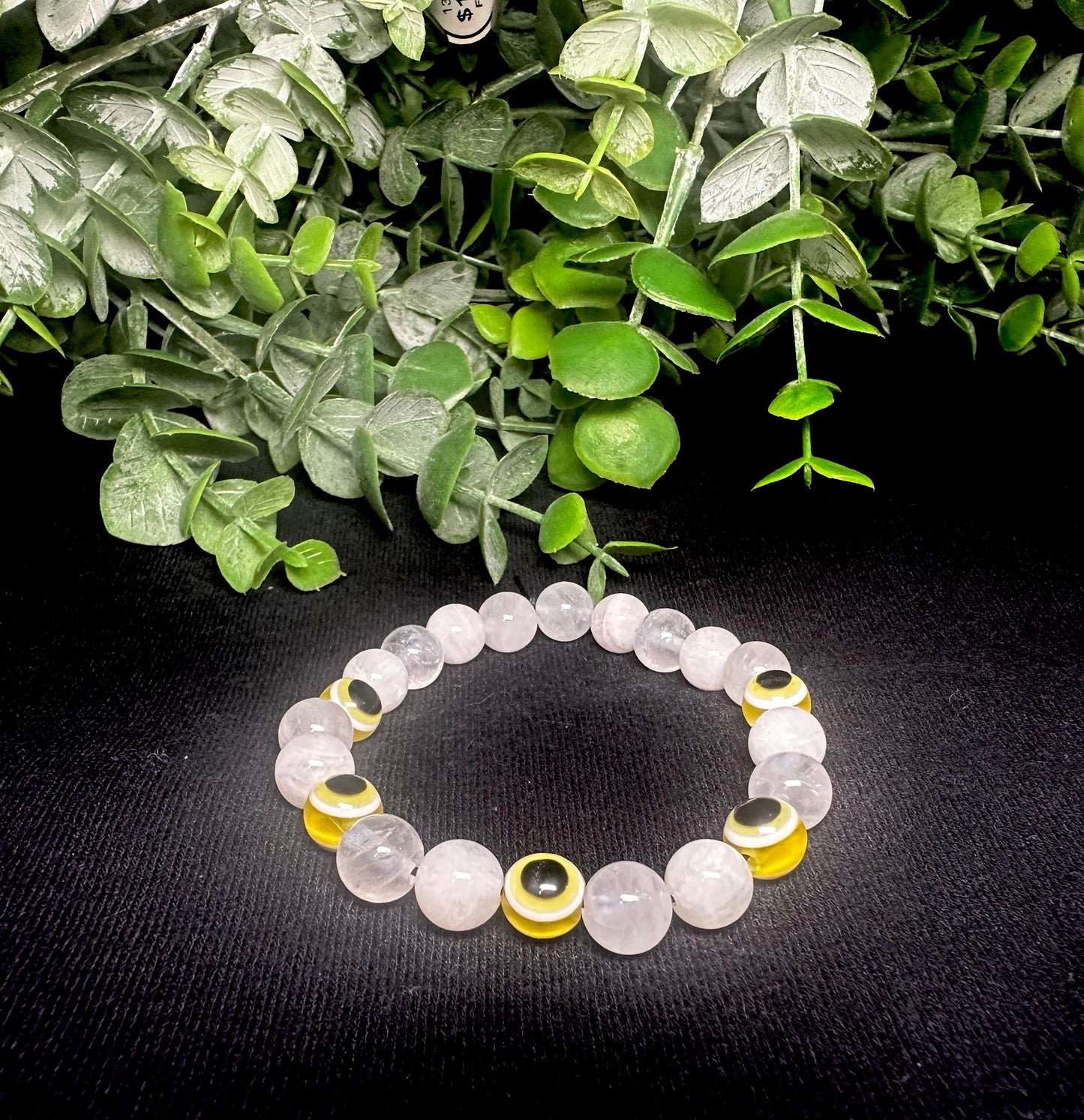 Yellow Evil Eye Bead Bracelet