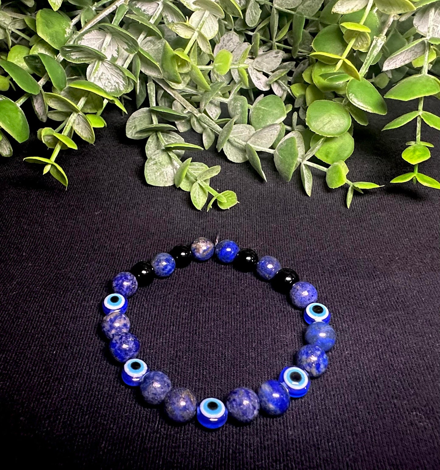 Dark Blue Evil Eye Bead Bracelet