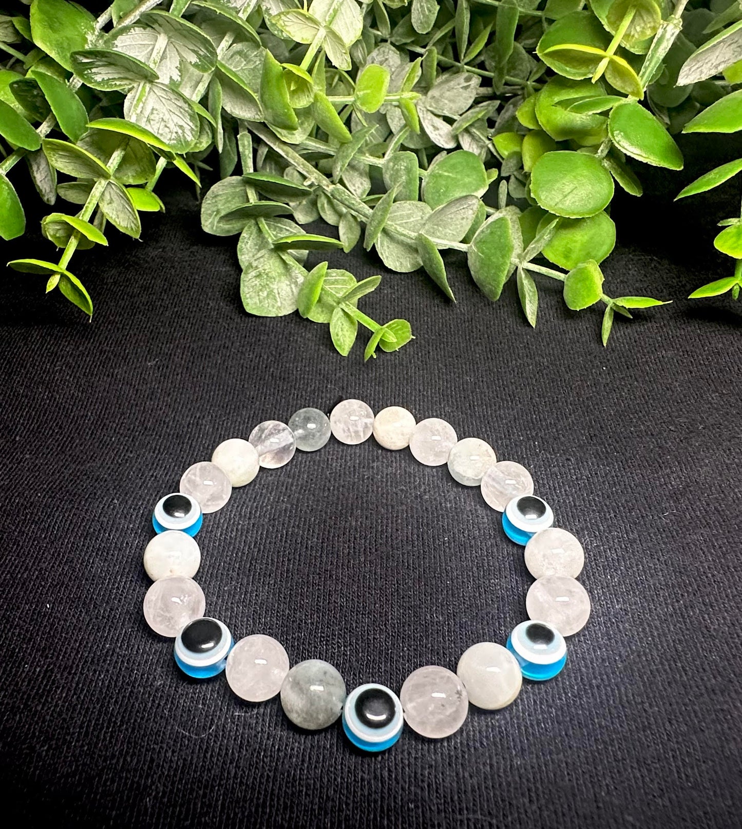 Light Blue Evil Eye Bead Bracelet