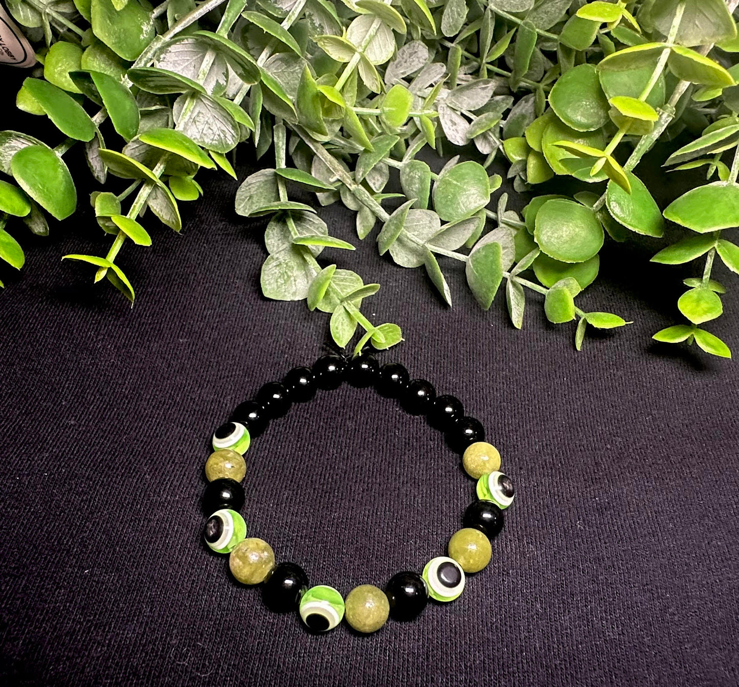 Light Green Evil Eye Bead Bracelet