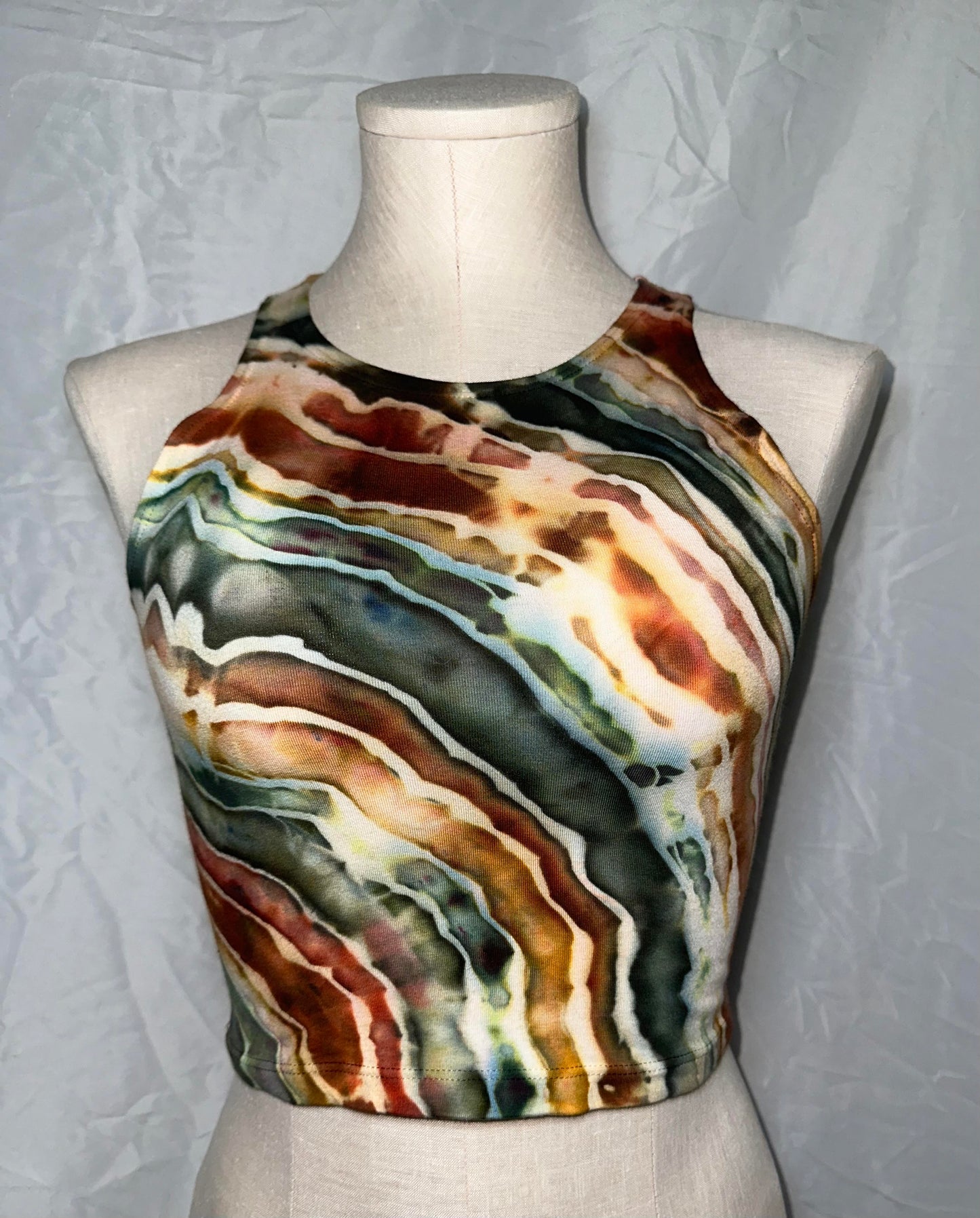 Earth Geode Crop Top Halter Tank