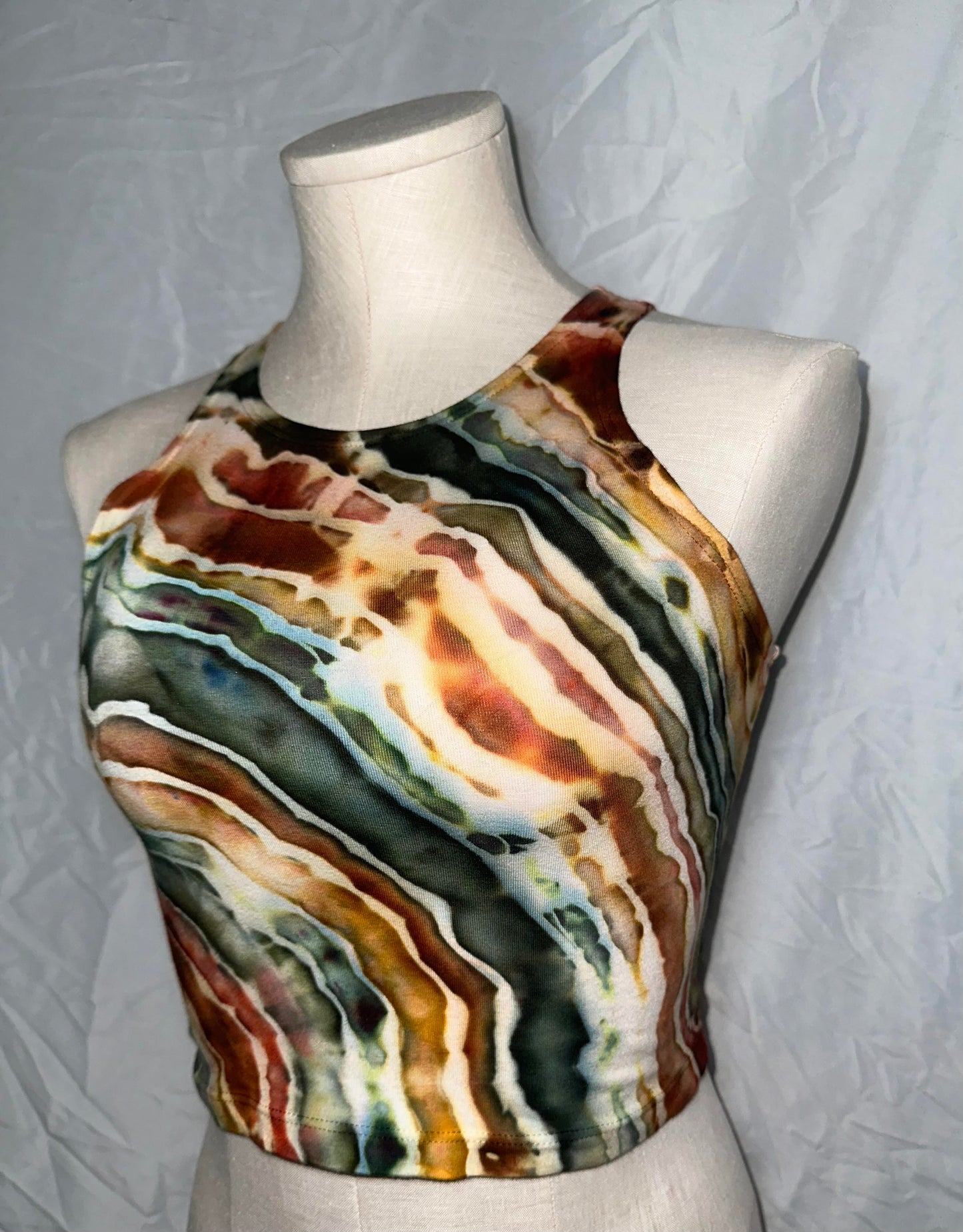 Earth Geode Crop Top Halter Tank