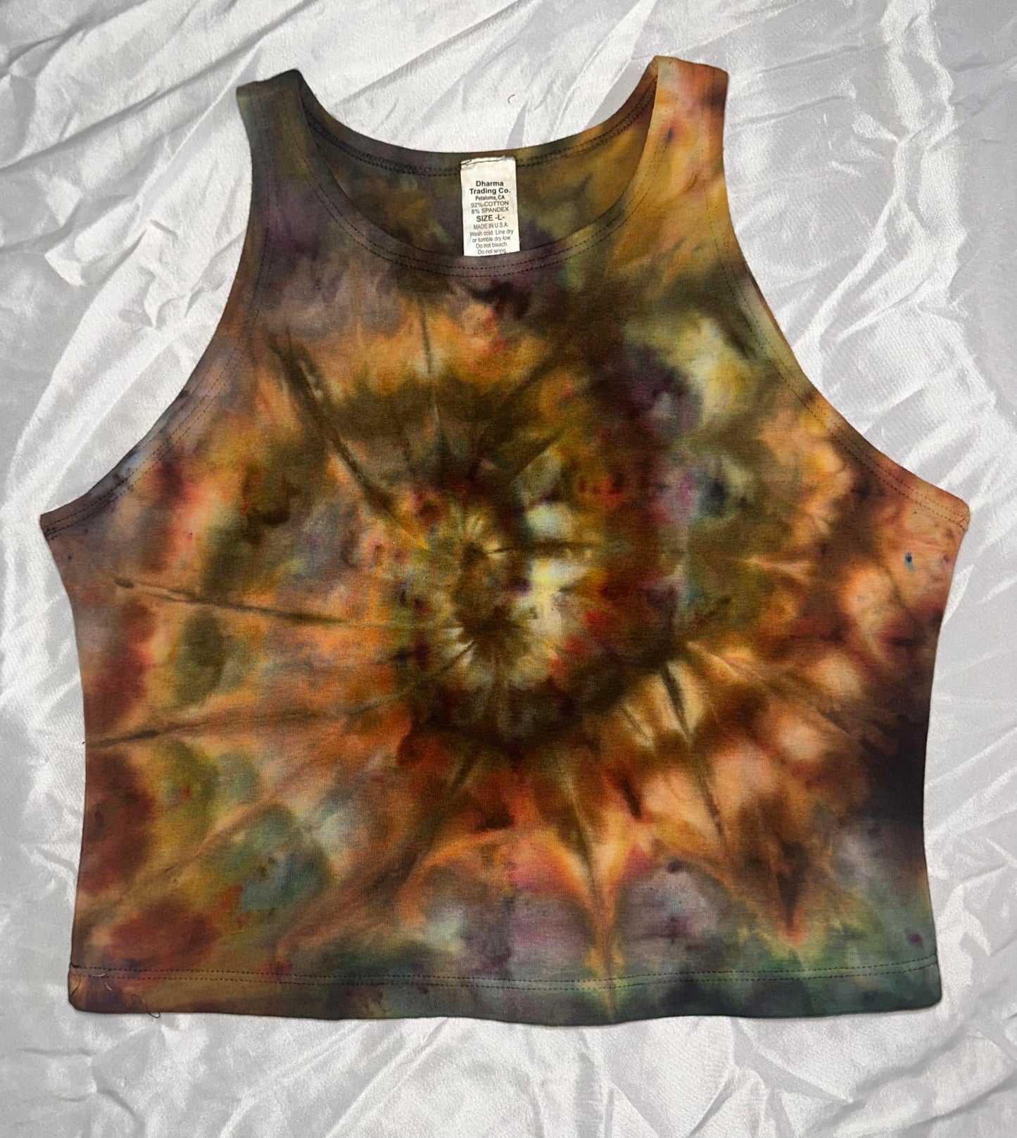 Earth Swirl Crop Top Halter Tank