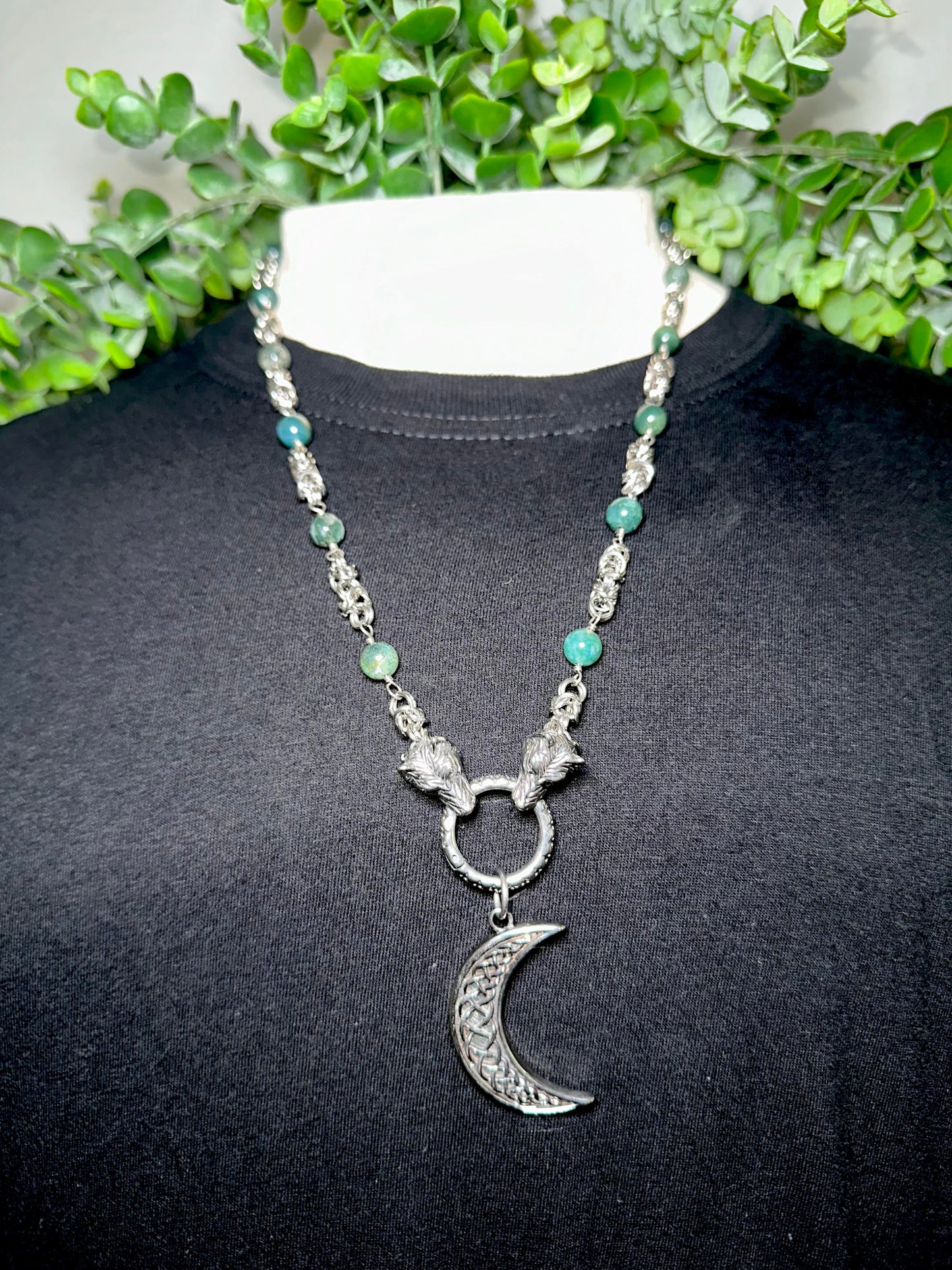 Chain With Celtic Moon Pendant