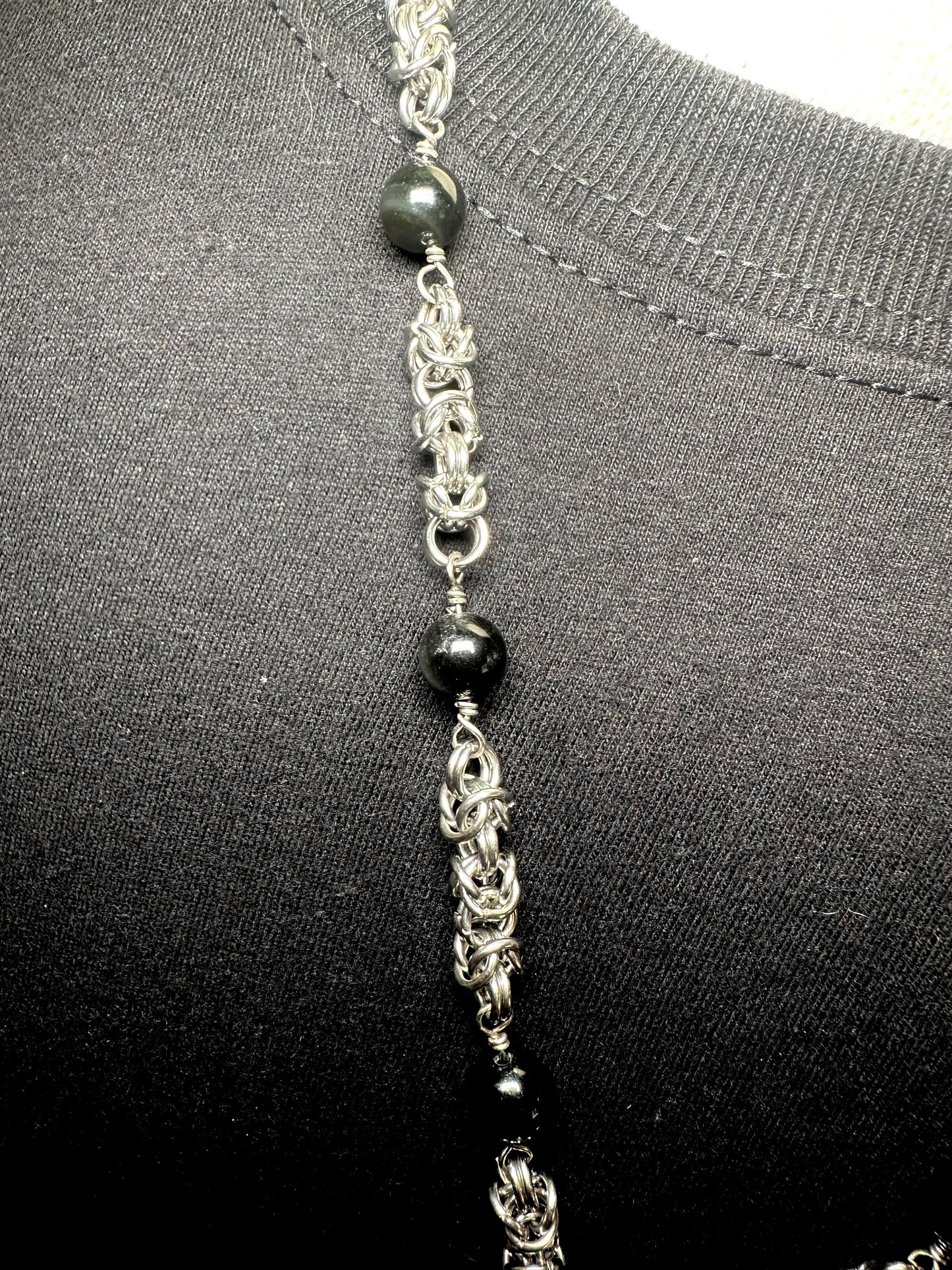 Chain With Black Tree Of Life Pendant