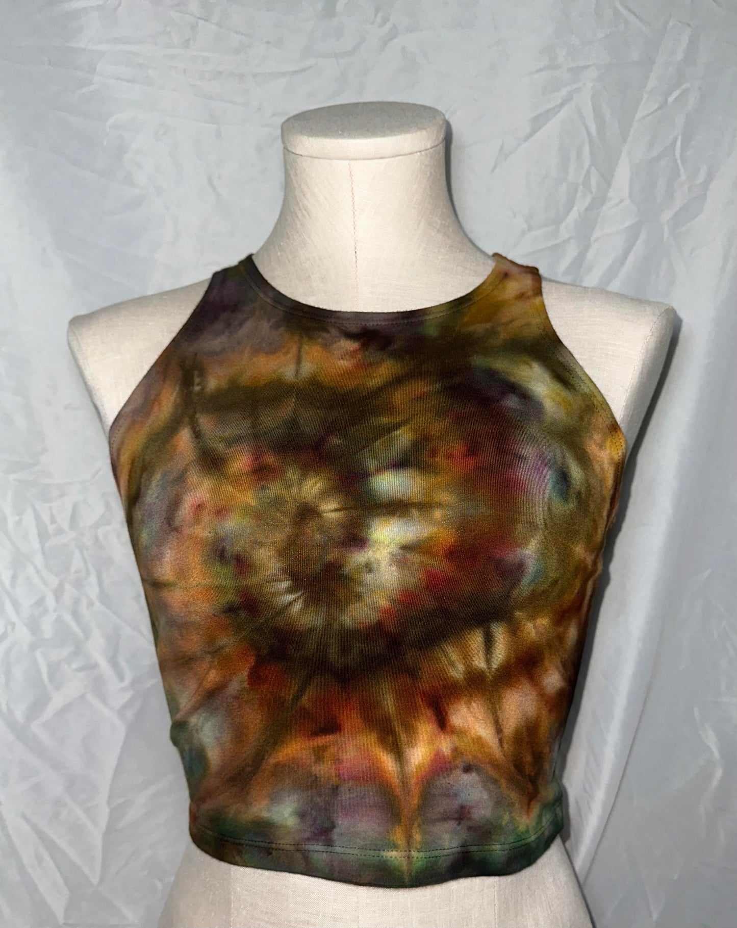 Earth Swirl Crop Top Halter Tank