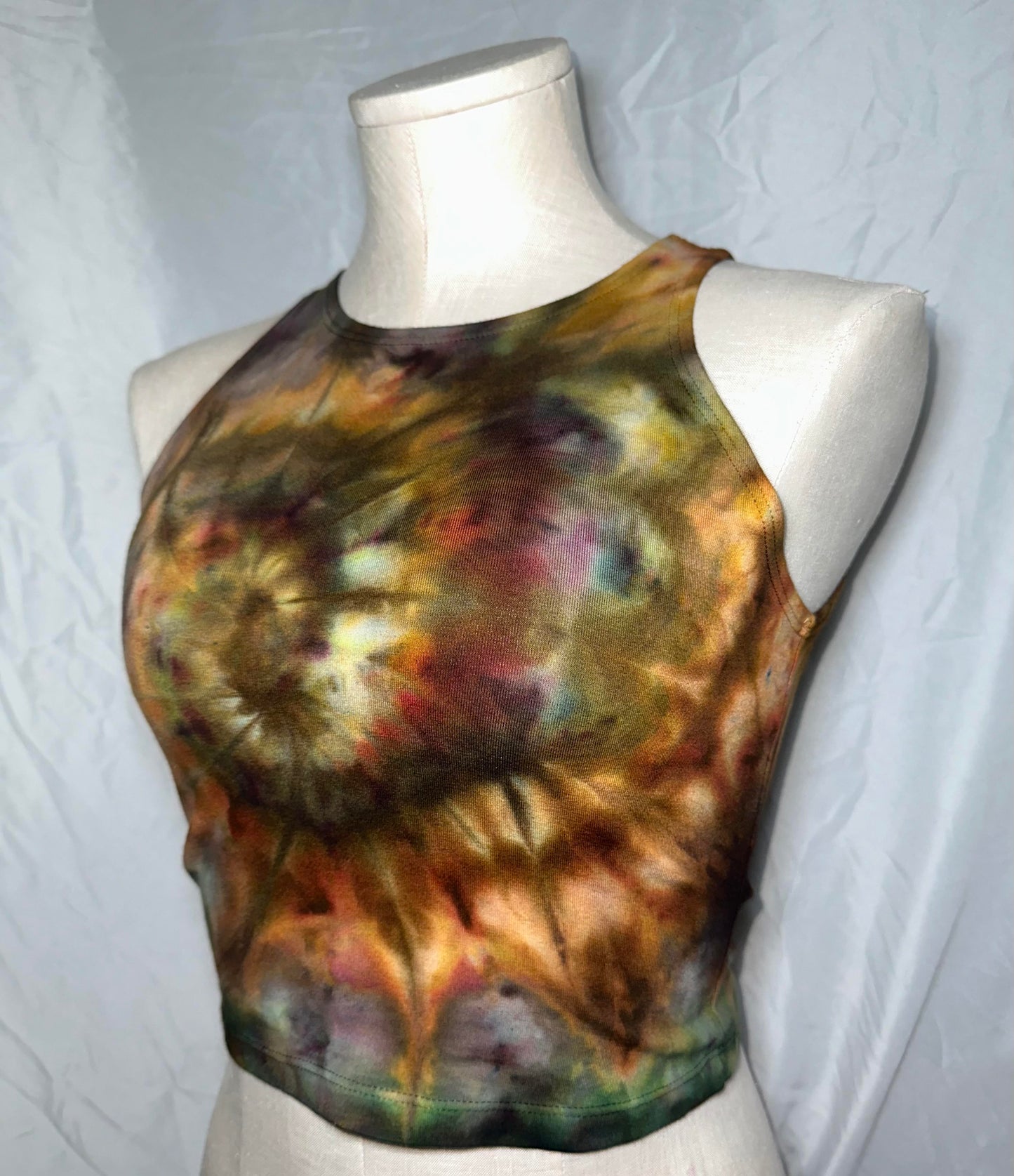 Earth Swirl Crop Top Halter Tank