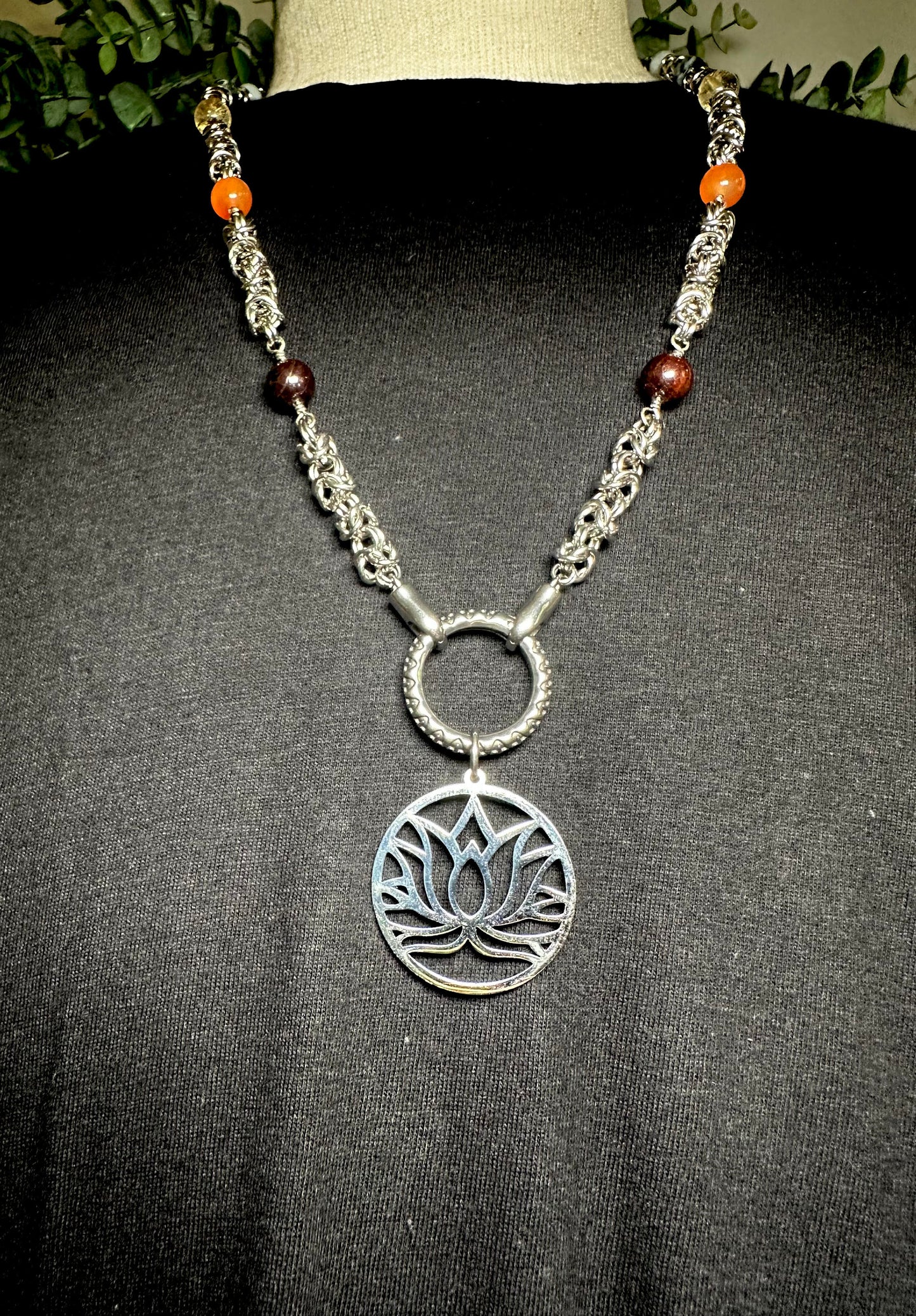 Chakra Chain With Lotus Pendant