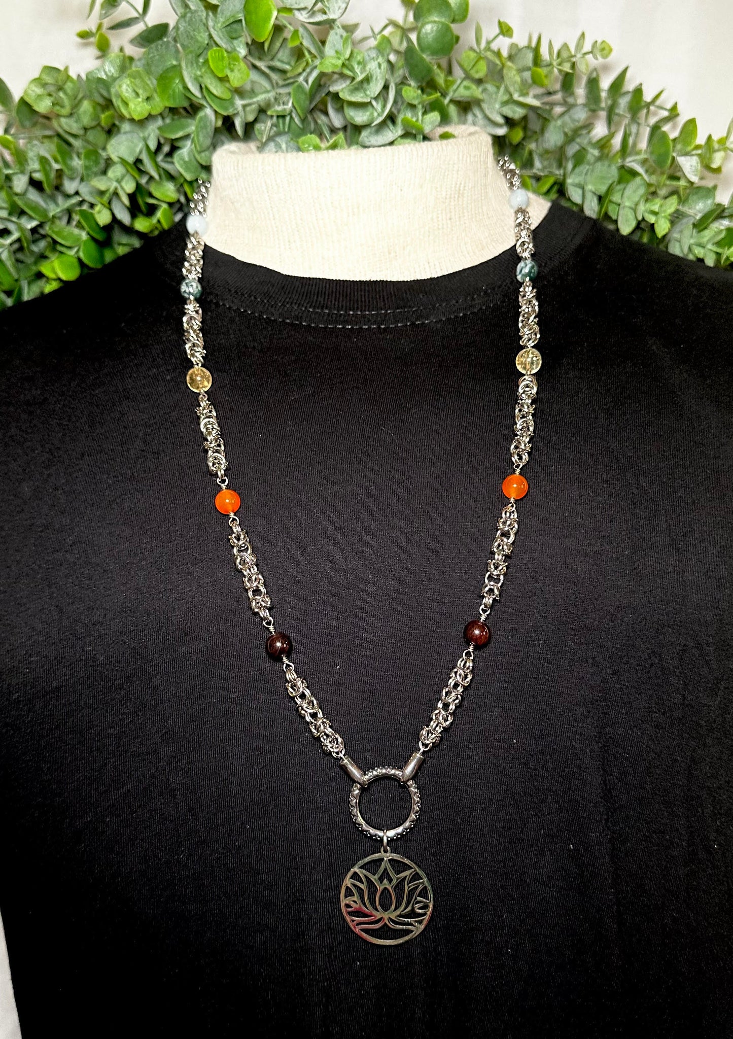 Chakra Chain With Lotus Pendant