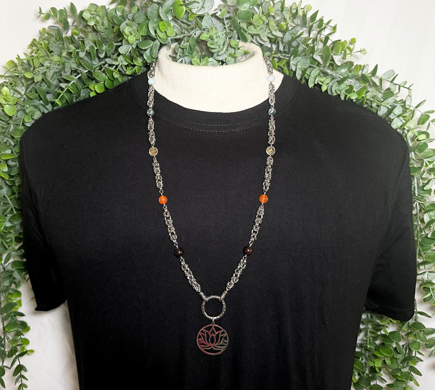 Chakra Chain With Lotus Pendant