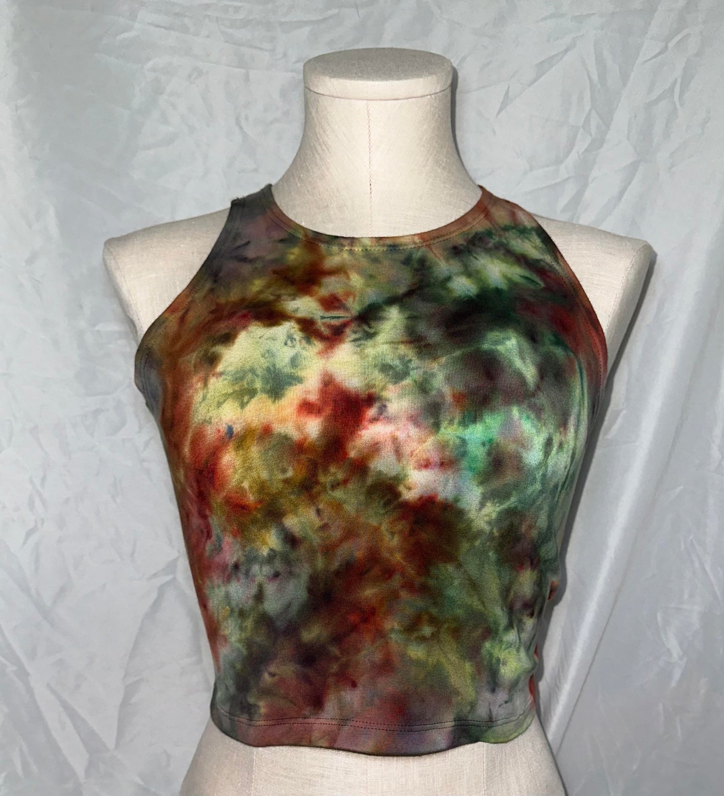 Earth Crumple Crop Top Halter Tank