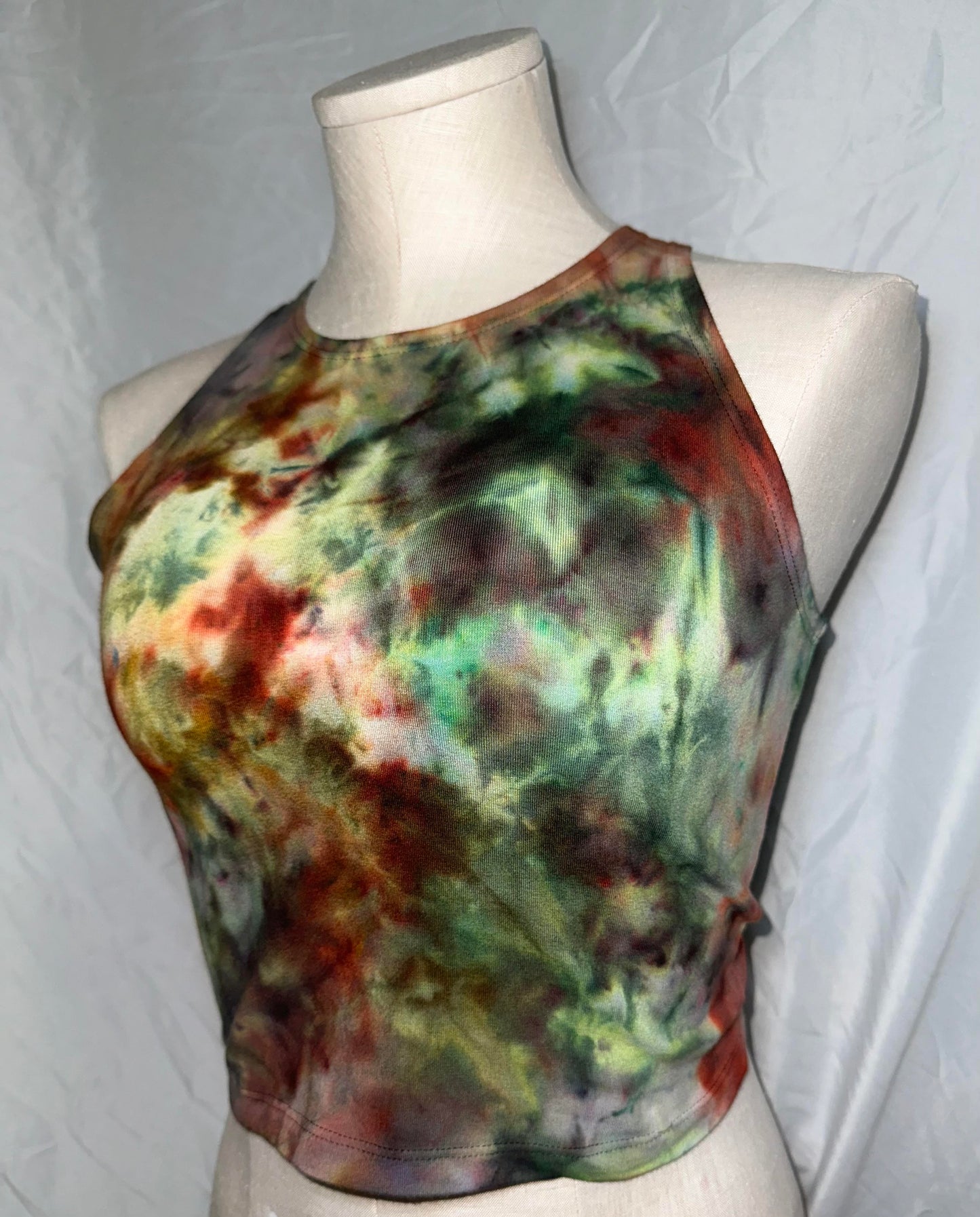 Earth Crumple Crop Top Halter Tank