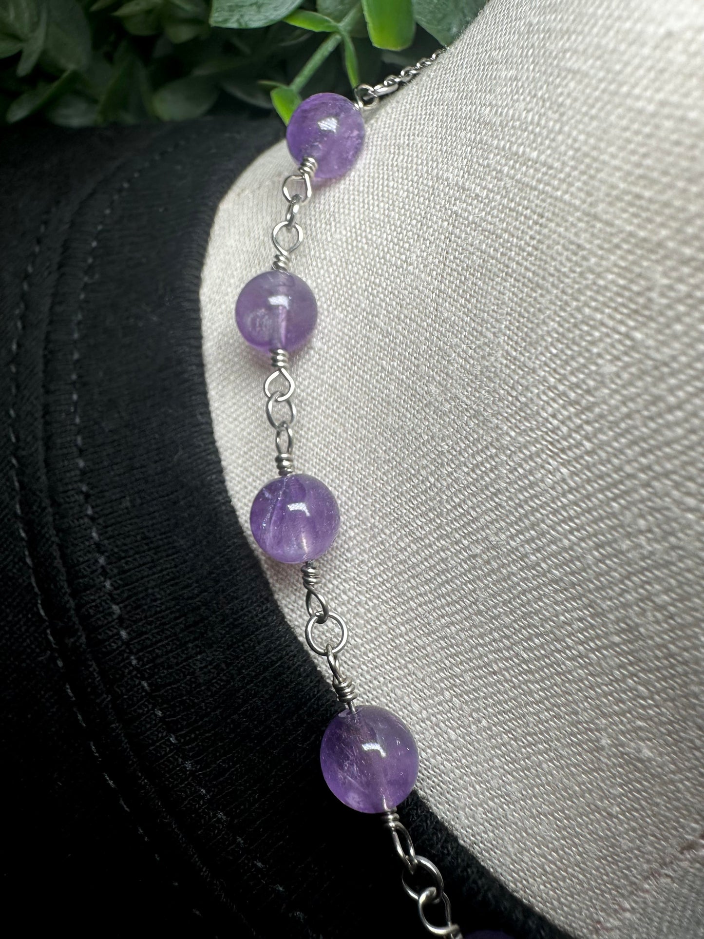 Amethyst Choker With Moth Pendant