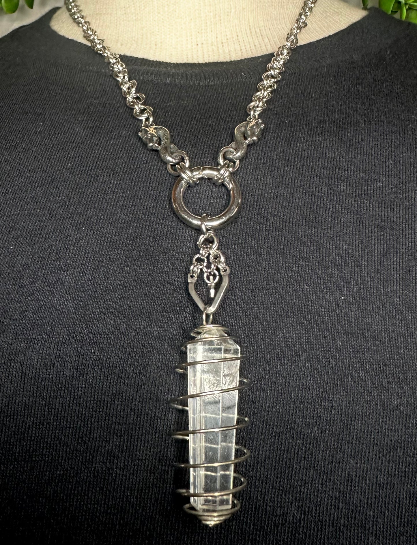 Petite Sea Dragon Chain w/ Double Terminated Quartz Cage
