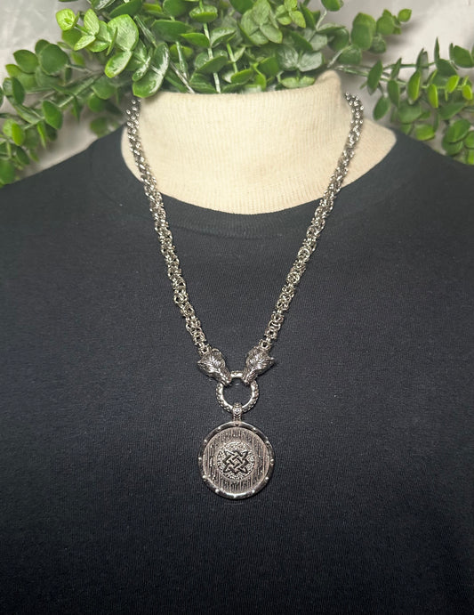Byzantine Wolf Chain w/ Shield Pendant