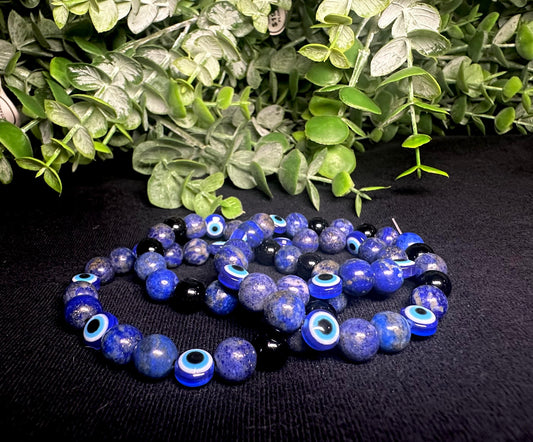 Dark Blue Evil Eye Bead Bracelet