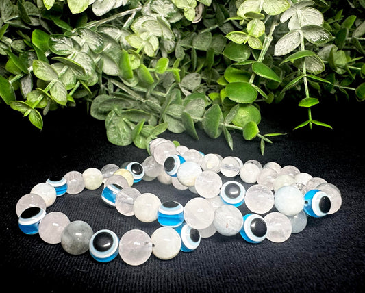Light Blue Evil Eye Bead Bracelet