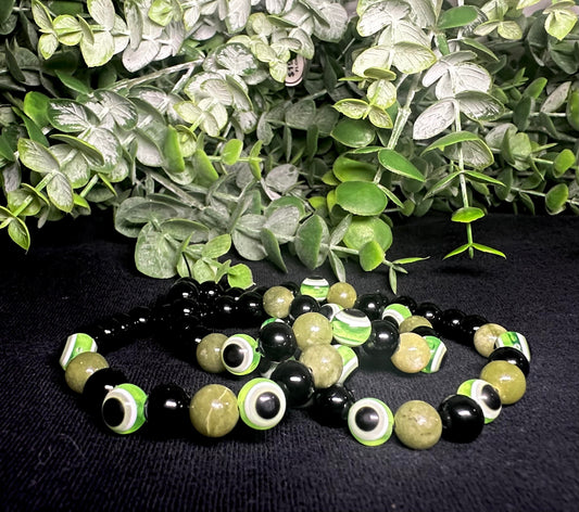 Light Green Evil Eye Bead Bracelet
