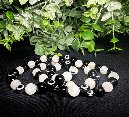 Black Evil Eye Bead Bracelet