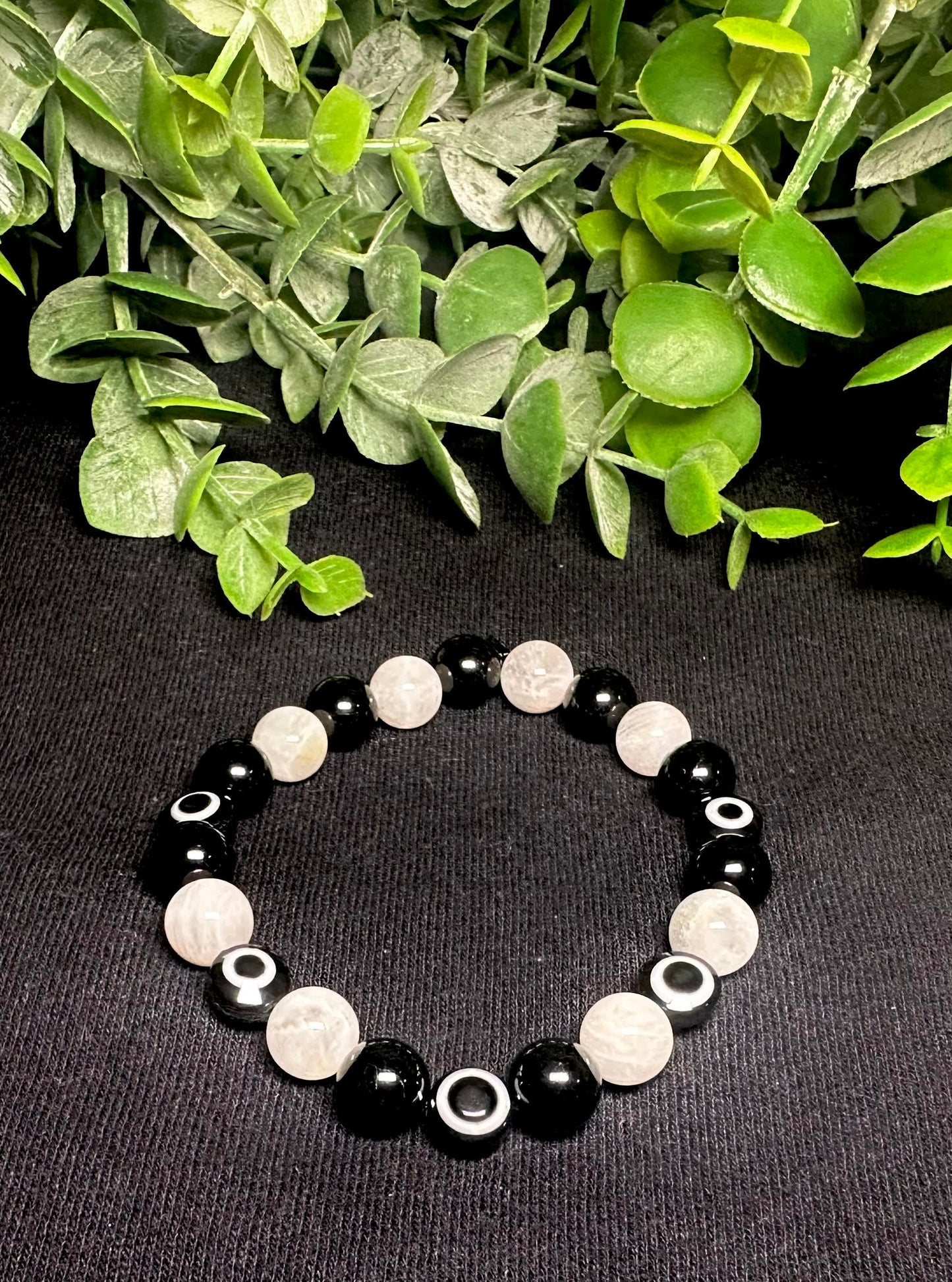 Black Evil Eye Bead Bracelet