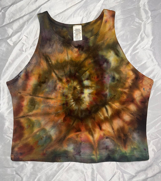 Earth Swirl Crop Top Halter Tank