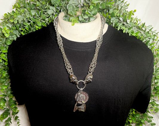 Berserker Chain With Axe and Shield Pendant