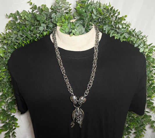 Sugar Skull Chain With Angel Of Death Pendant